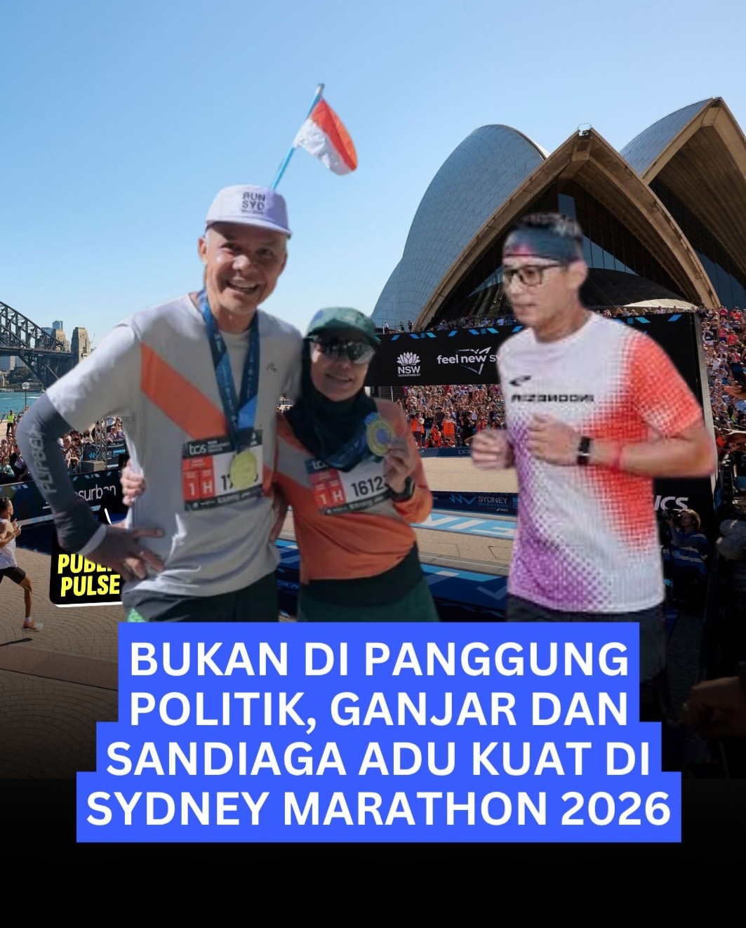 Ganjar dan Sandiaga Tuntaskan Sydney Marathon 2026, Buktikan Tetap Bugar di Usia 50-an